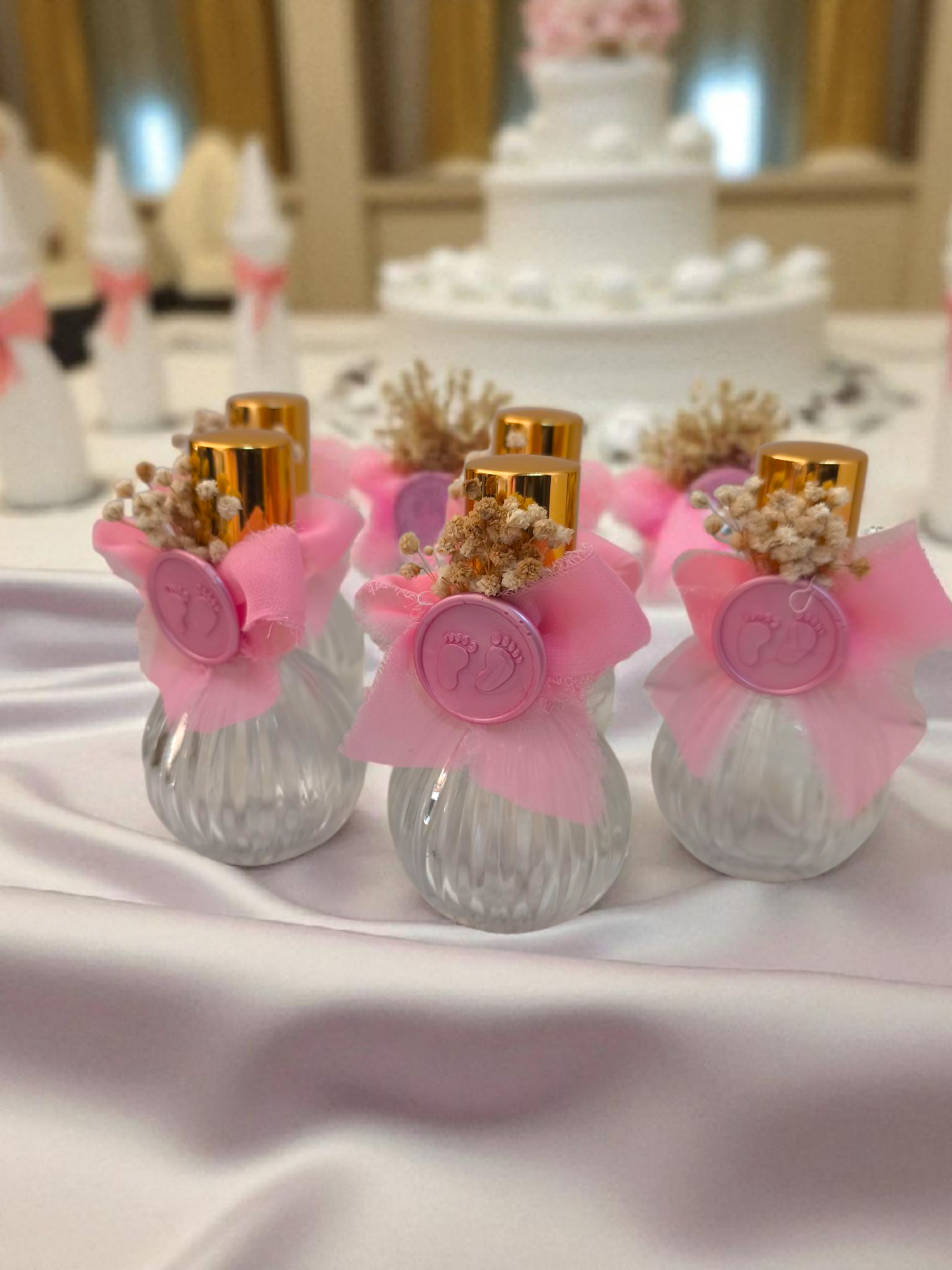 20 li İpek kurdeleli sprey fısfıs cam şişe hediyelik