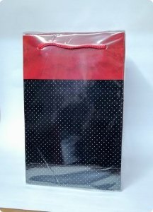25 Li 11x17 Cm Siyah Noktalı Karton Çanta Poşet