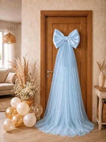 40*220 cm saten & kristal tül fiyonlu Kapı süsü