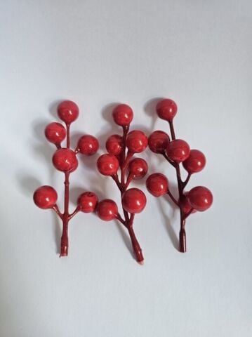 10 demet 7 Toplu Stick Kırmızı Yılbaşı Dalı