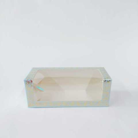 8X8X21 Cm Altın Yaldızlı Pencereli Bebek Hediyelik Kutu
