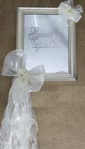 Organze fiyonklu aynalı Çerçeve kapı süsü