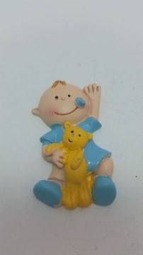elinde ayıcık ve tavşanlı bebek biblo