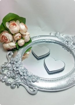 Polyester Aynalı Tepsi / Supla Gümüş