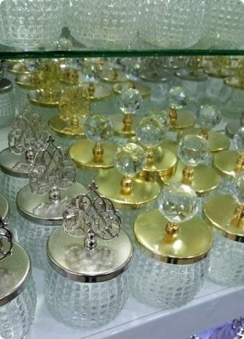 20 Adet Kristal Tepeli Kristalize Cam Kavanoz Lokumluk,Çerezlik