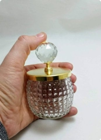 20 Adet Kristal Tepeli Şeffaf Cam Kavanoz Lokumluk,Çerezlik