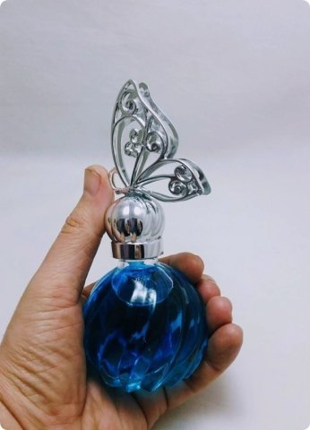 12 Li 3 boyutlu Pvc Kelebek Tepelikli Burgu Cam Top Kolonya Şişesi