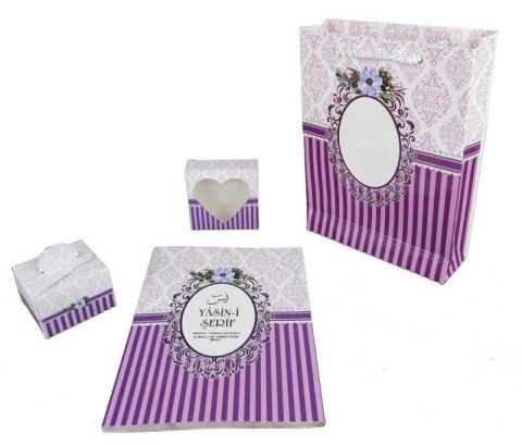 YASİN KİTAP 64 SAYFA 12X16 CM MOR PK:100