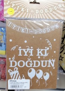 FLAMA BAYRAK 2.10M NATUREL İYİKİ DOĞDUN