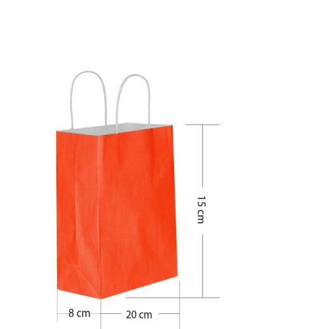 25 Li 15x20 cm Düz Kırmızı Kağıt Çanta-Poşet