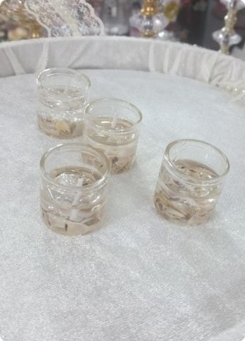 6 lı deniz kabuklu jel mum (3 cm)
