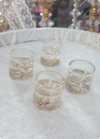 6 lı deniz kabuklu jel mum (3 cm)