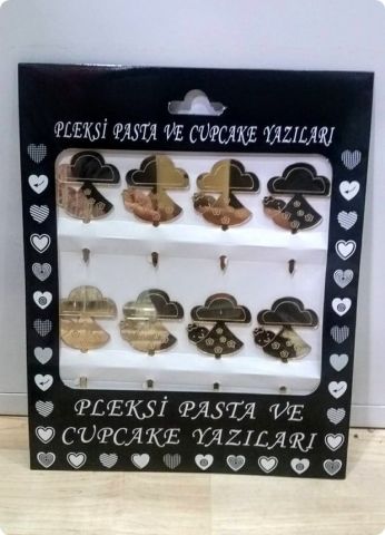8 Li Kundakta Bebek Pleksi Ayna cup cake, pasta süsü