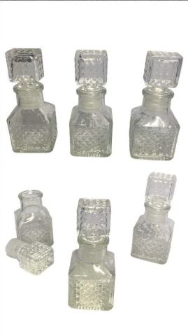 50 cc Kare Kristal Kapaklı Dikdörtgen Cam Şişe