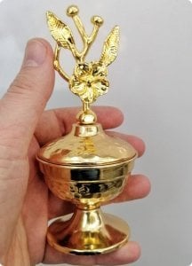12 Adet Japon Güllü Dallı Ayaklı Metal Kase Lokumluk