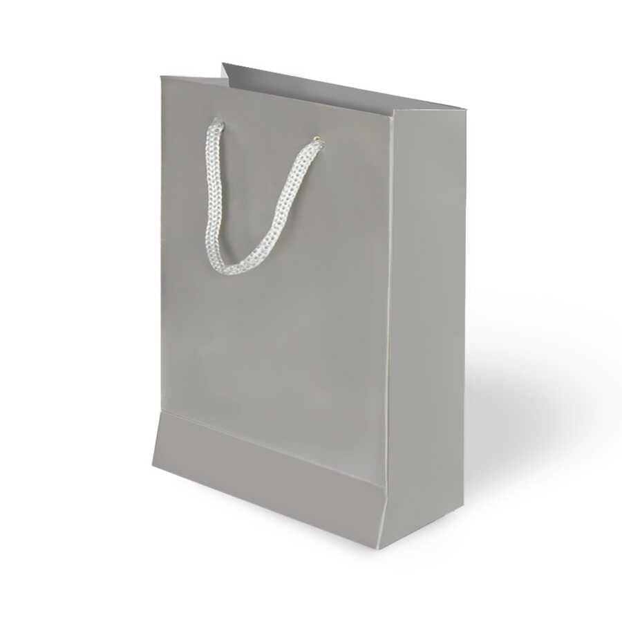 25 Li 20x25 Cm Düz Gümüş Körüklü Karton Çanta / Poşet