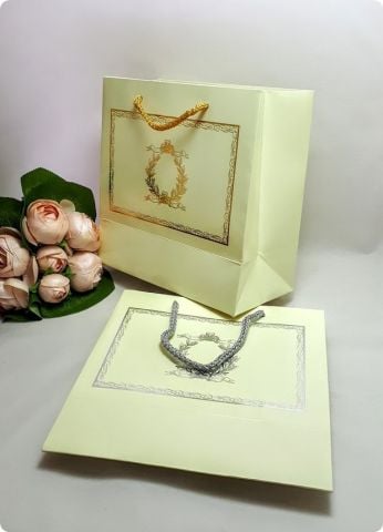 10 Lu (20x20 Cm) Körüklü,Baskılı, İpli Karton Çanta, Poşet