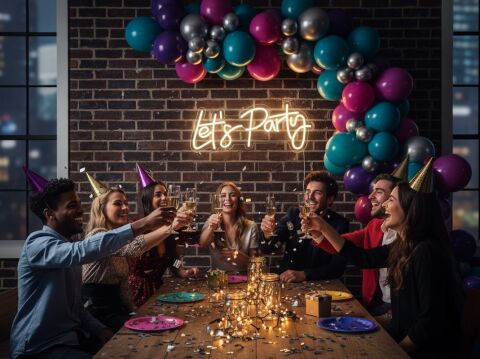 LET'S PARTY Yazılı Neon Led