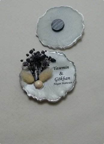 20 Adet Çiçek Süslemeli Epoksi Magnet Nişan Hediyelik