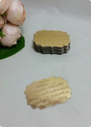 7X5 cm Ayetel Kürsi Yazılı Pleksi Ayna