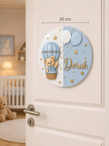 30 cm iki renkli  isme özel Pleksi Kapı süsü