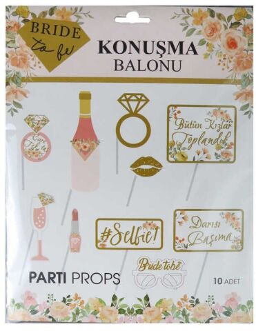 KONUŞMA BALONU SETİ BRIDE TO BE ROSE PK:10 KL:100