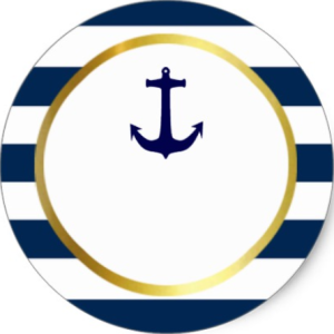 Denizci Bebek Yuvarlak etiket 1 Sayfa (54Adet)