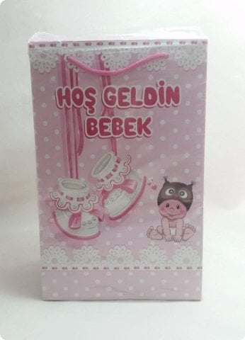 25 Li 11x17 Cm Toptan Patikli Bebekli Karton Çanta