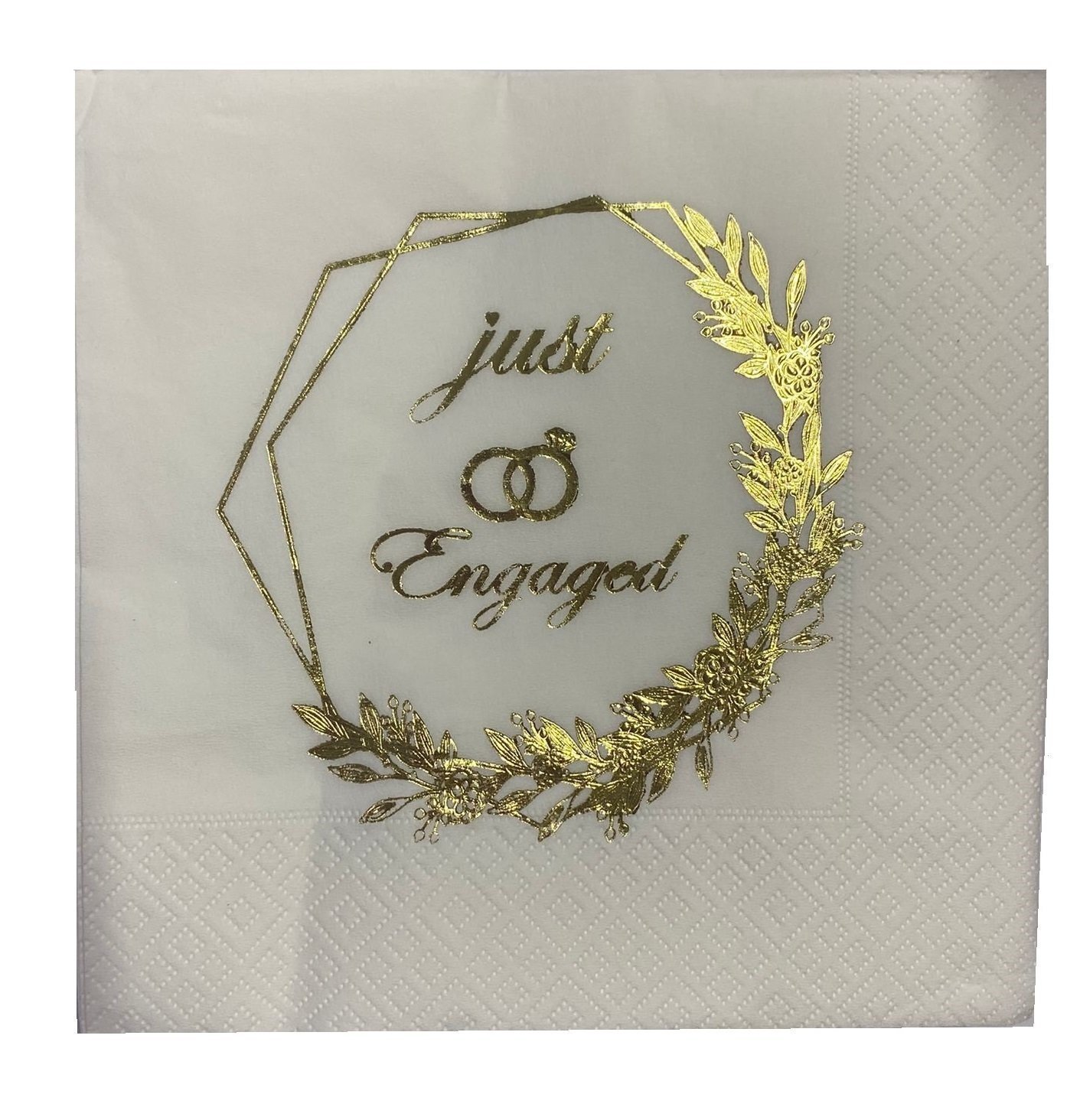 16 Lı Yaldızlı Just Engaged Peçete