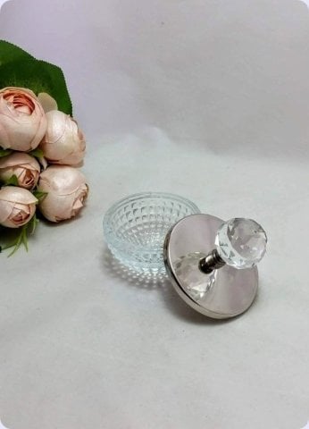 20 Adet Pvc Kristal Tepelikli Kristalize Cam Kase Lokumluk,Çerezlik