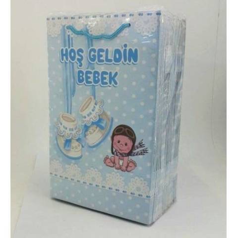 25 Li 17x25 Cm Toptan Patikli Bebekli Karton Çanta