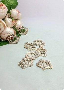 50 li Metalize Pvc Taç Süs ( Altın / Gümüş )
