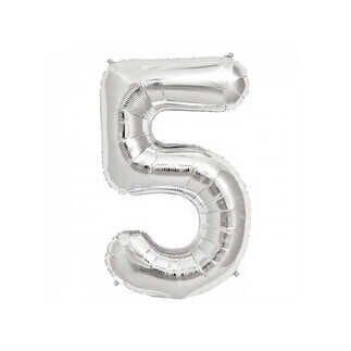FOLYO BALON RAKAM 5 GÜMÜŞ 32 INC PK:1 KOLİ -500