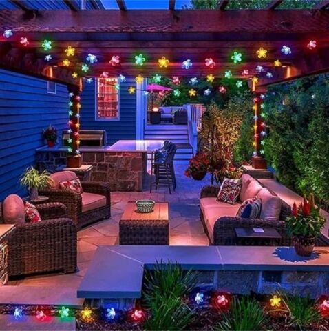 Solar 5 mt 50 Led Papatya RGB 8 Fonksiyonlu