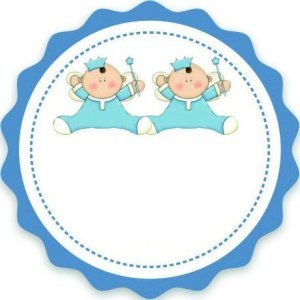 İkiz Bebek Yuvarlak etiket 1 Sayfa (54Adet)
