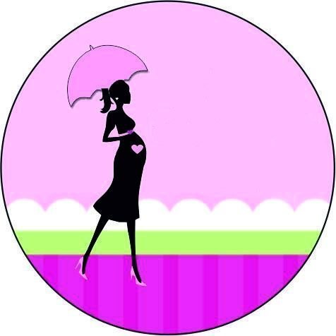 Baby Shower Bebek Yuvarlak etiket 1 Sayfa (54Adet)