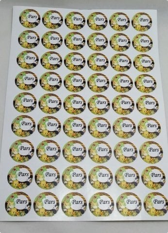 Sevimli Hayvanlar Bebek Yuvarlak etiket 1 Sayfa (54Adet)