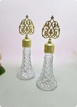 50 Adet Metal Tepelikli Kristalize Şişe