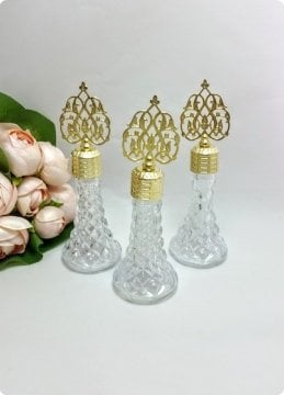 50 Adet Metal Tepelikli Kristalize Şişe
