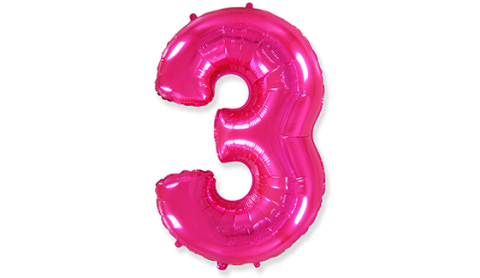 32 İNC FOLYO BALON RAKAM 3 PEMBE
