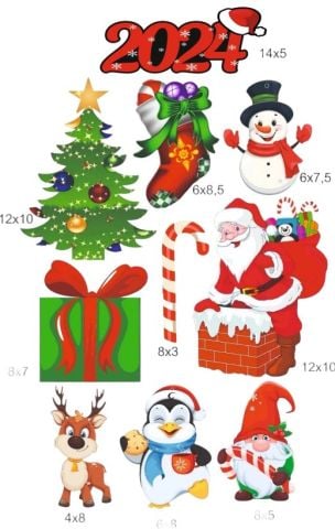 10 lu Ahşap 2026 Yılbaşı Ağaç Süsü