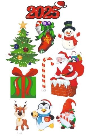 10 lu Ahşap 2026 Yılbaşı Ağaç Süsü