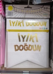 FLAMA BAYRAK İYİKİ DOĞDUN SET KÜÇÜK BEYAZ