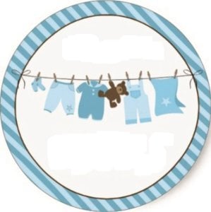 Askılı Bebek Yuvarlak etiket 1 Sayfa (54Adet)