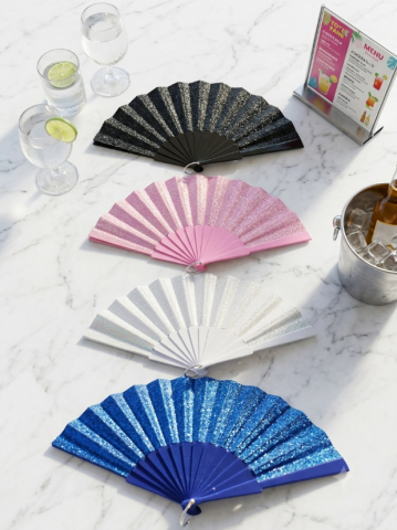 12 li Simli Pvc Saplı Kumaş Yelpaze