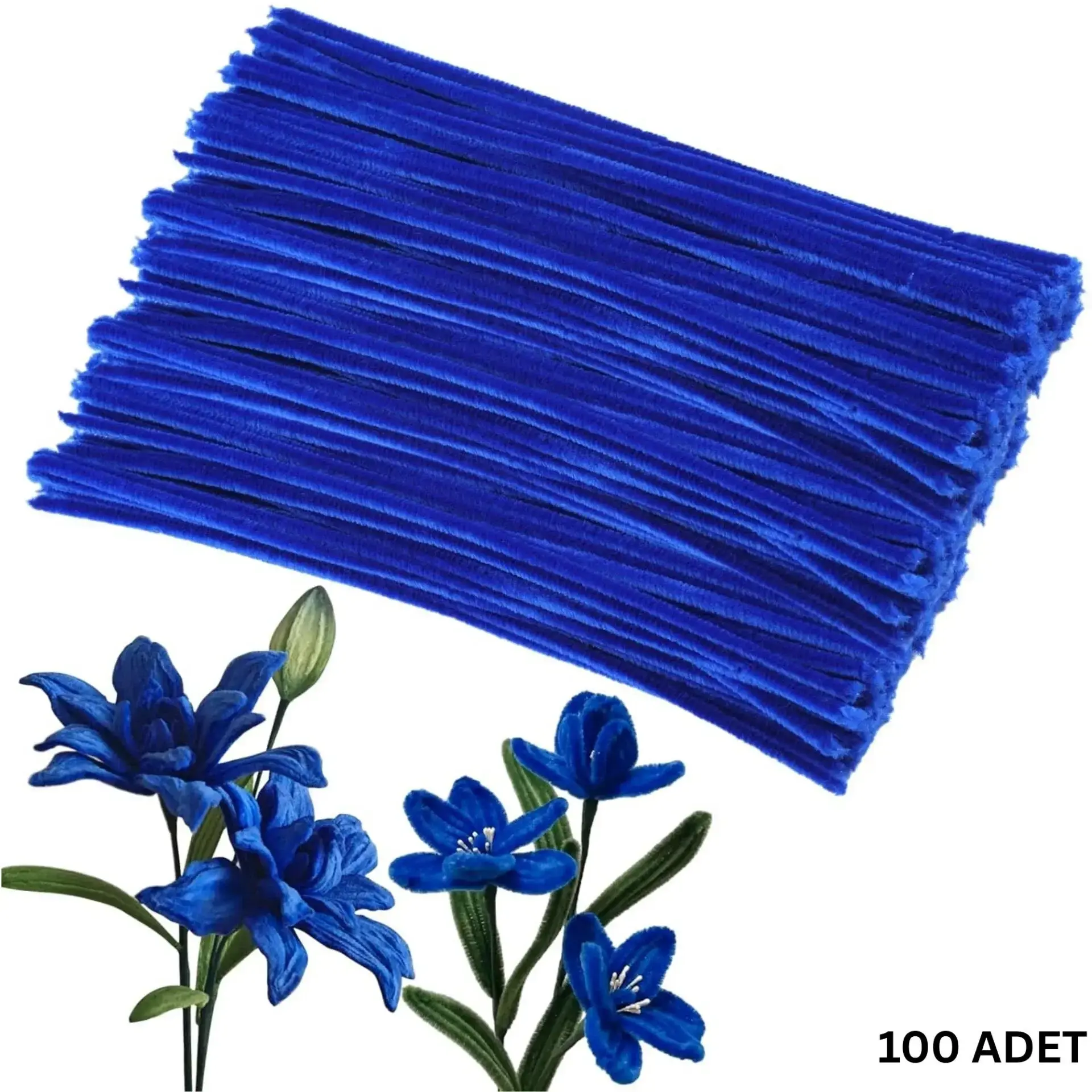 100 lü Şönil Tel (El İşi, DIY, Hobi ve Çiçek Yapım Teli) 6 mm - 30 Cm