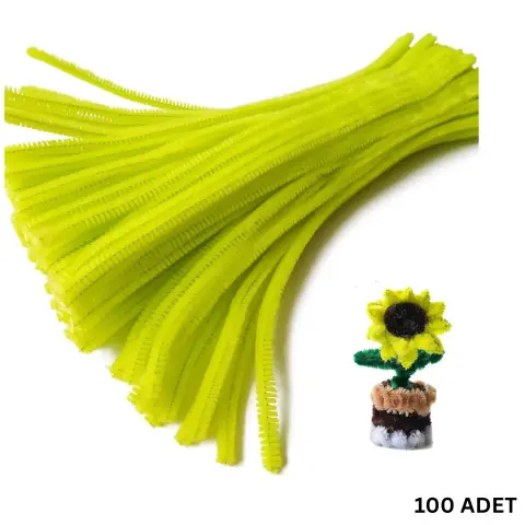 100 lü Şönil Tel (El İşi, DIY, Hobi ve Çiçek Yapım Teli) 6 mm - 30 Cm