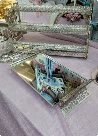 3 lü aynalı tepsi seti