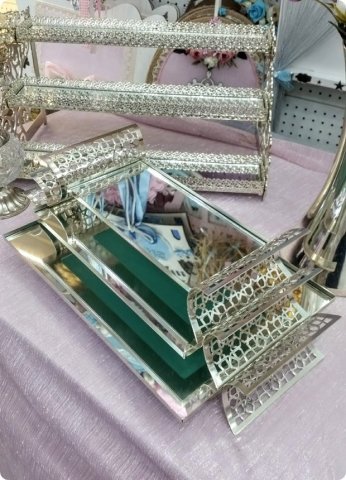 3 lü aynalı tepsi seti
