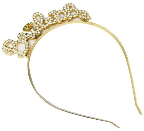 TAÇ METAL TAŞLI TAŞLI BRIDE TO BE ALTIN PK:1